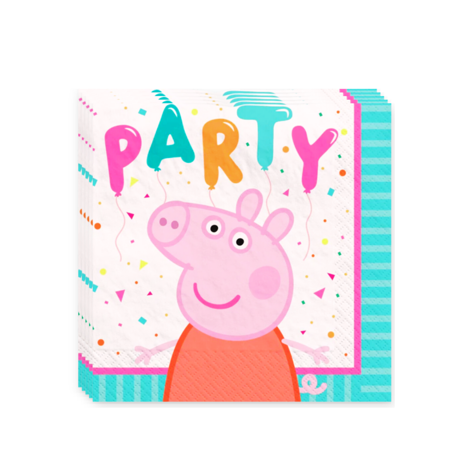 PEPPA PIG CONFETTI BEVERAGE NAPKIN - 16 CT