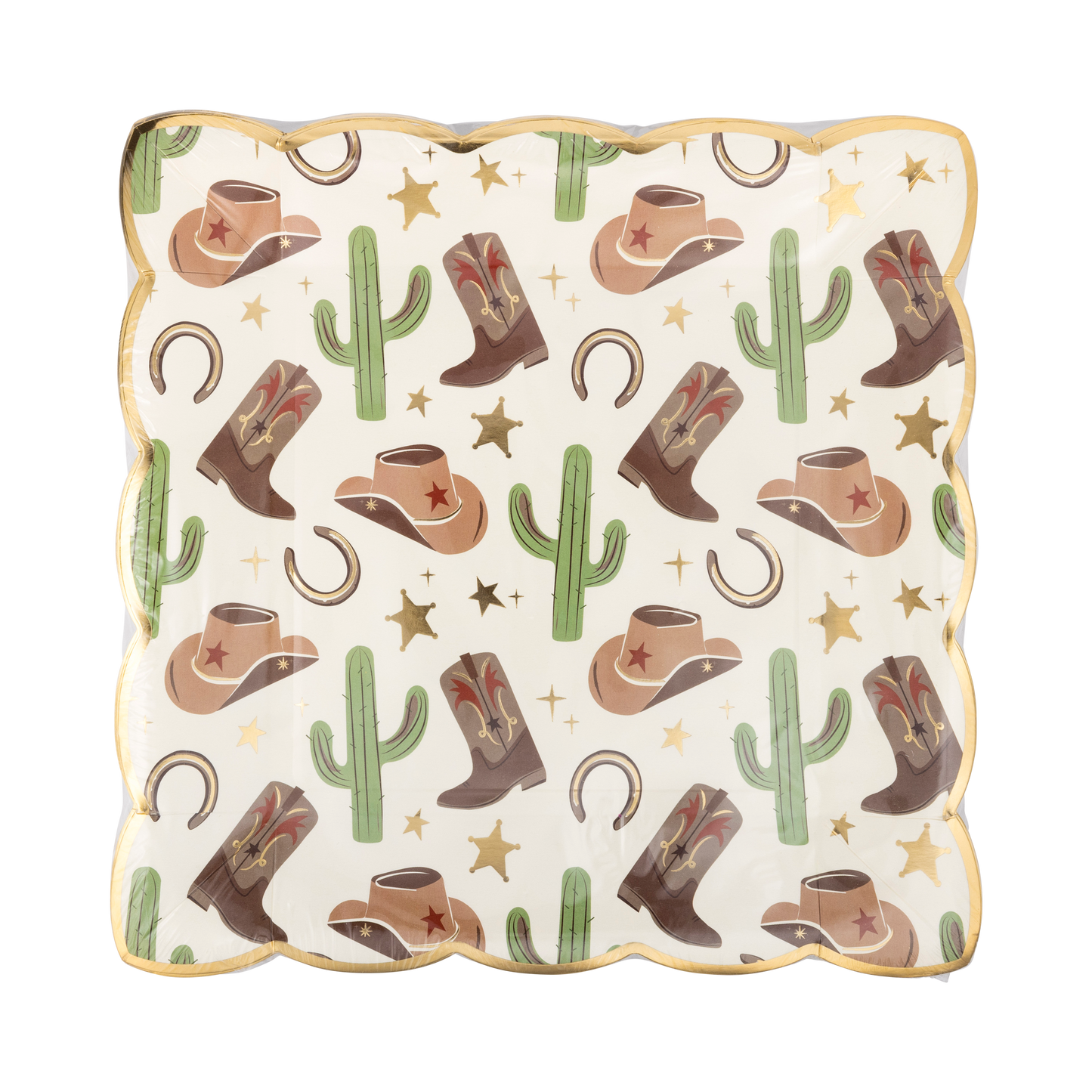 Cowboy Scattered Icons Plates