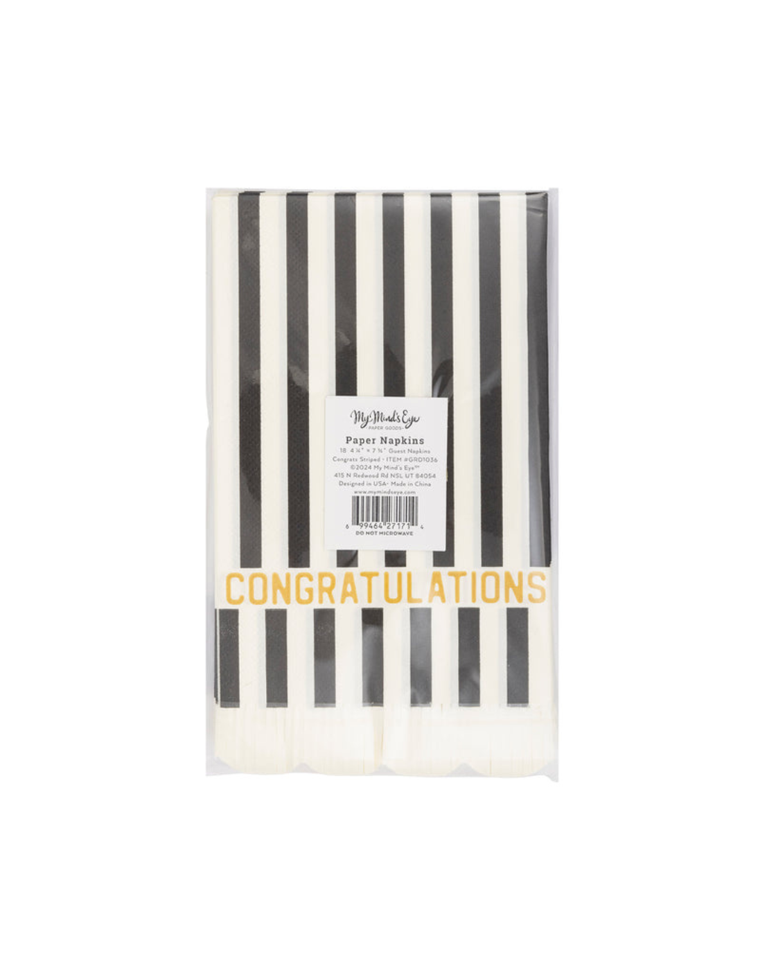 CONGRATULATIONS FRINGE SCALLOPED PAPER DINNER NAPKIN