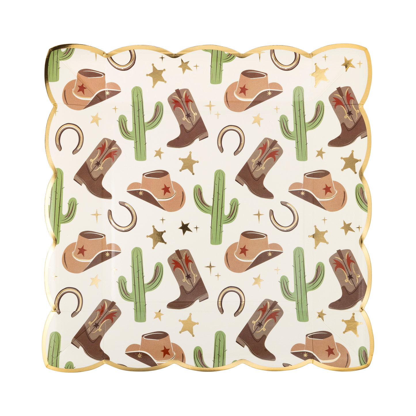 Cowboy Scattered Icons Plates