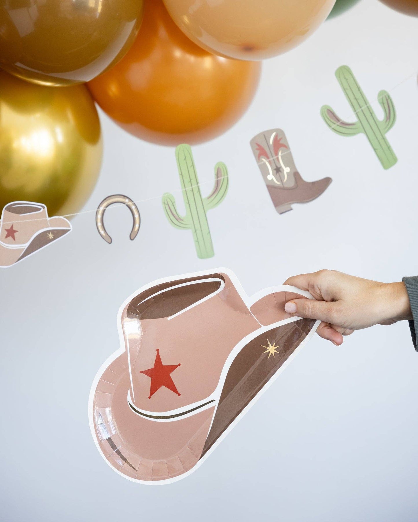Cowboy Tan Hat Shaped Plates