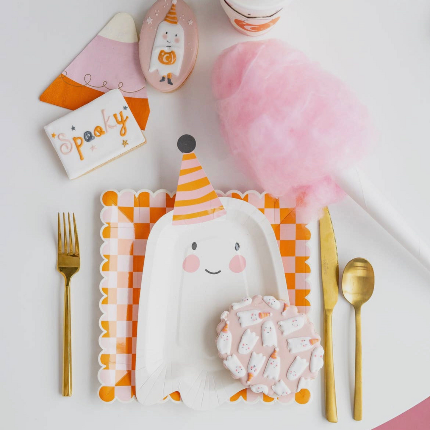 GHOUL GANG GHOST SHAPED PAPER PLATE