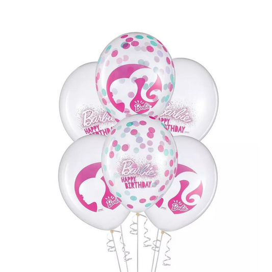 Barbie Doll Dream Together Latex Confetti Happy Birthday Bouquet Balloons