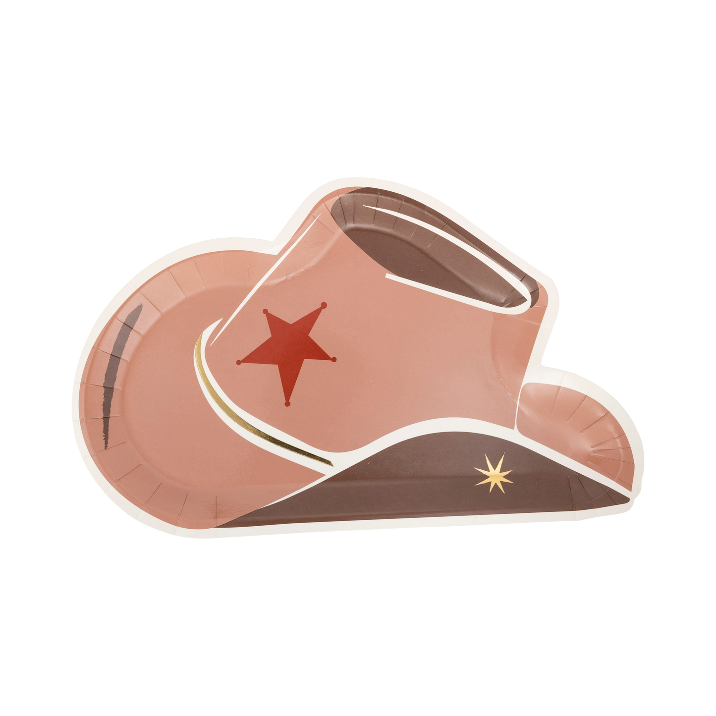Cowboy Tan Hat Shaped Plates