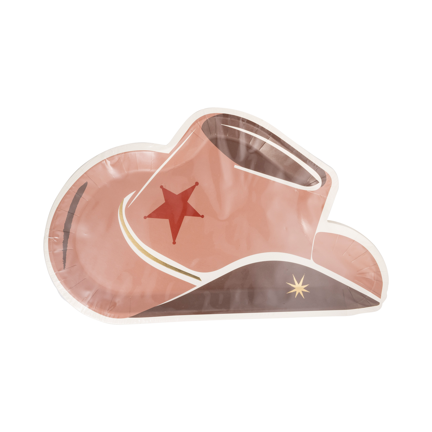Cowboy Tan Hat Shaped Plates