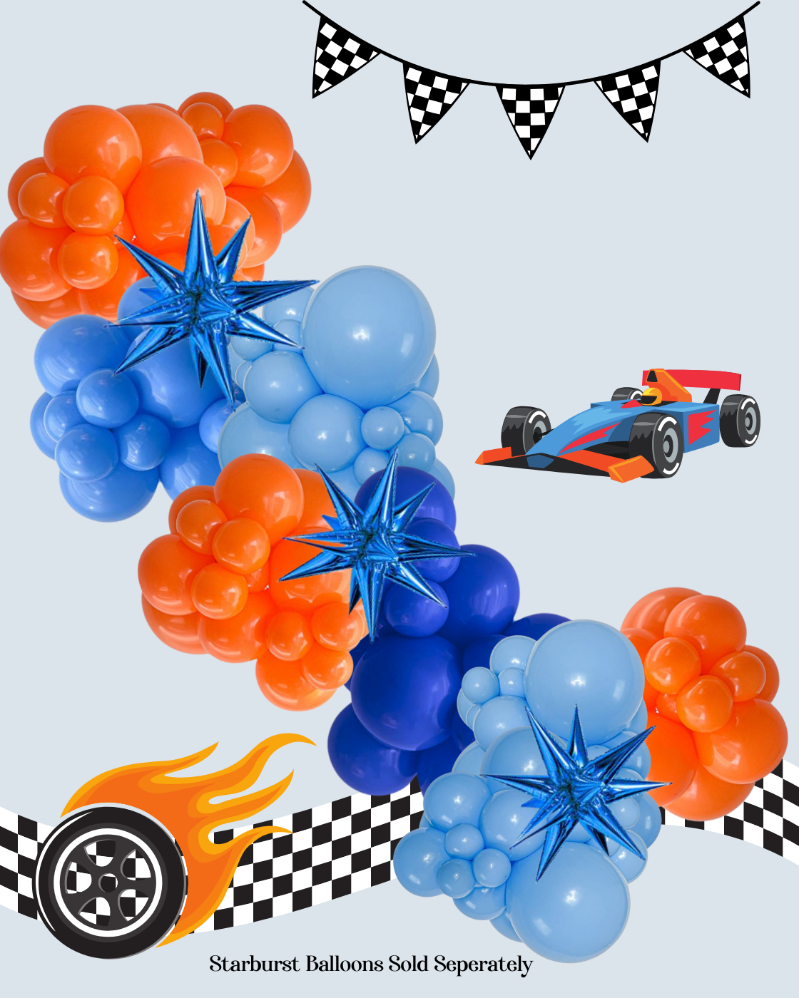 Hot Wheels Balloon Garland Kit – Race Car Birthday Party Decorations