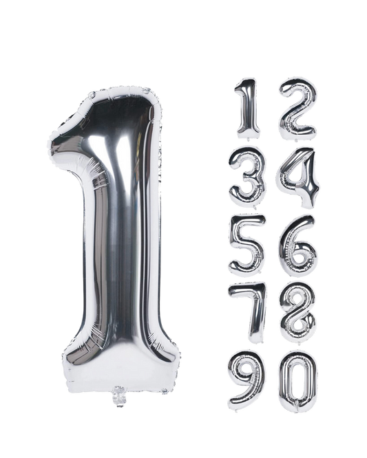 34" Mylar Silver Number Balloon
