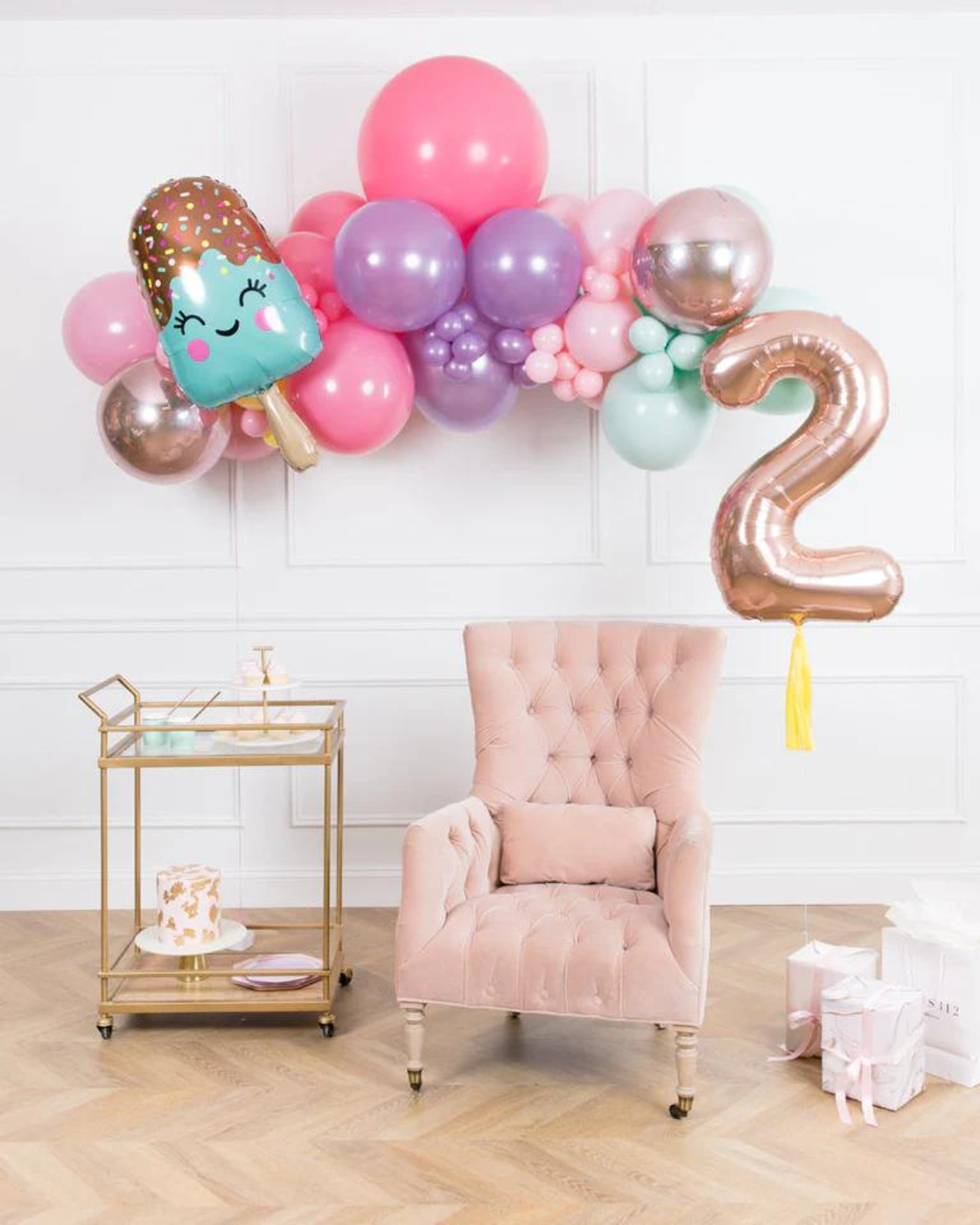 SWEET BALLOON GARLAND & NUMBER FOIL BALLOON