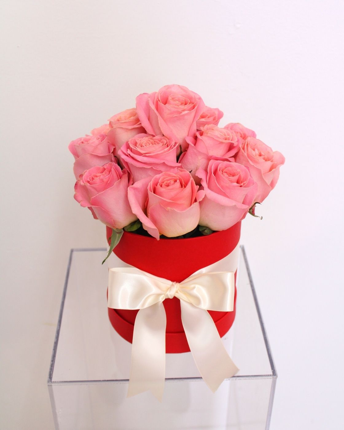 Red & Pink Rose Flower Box