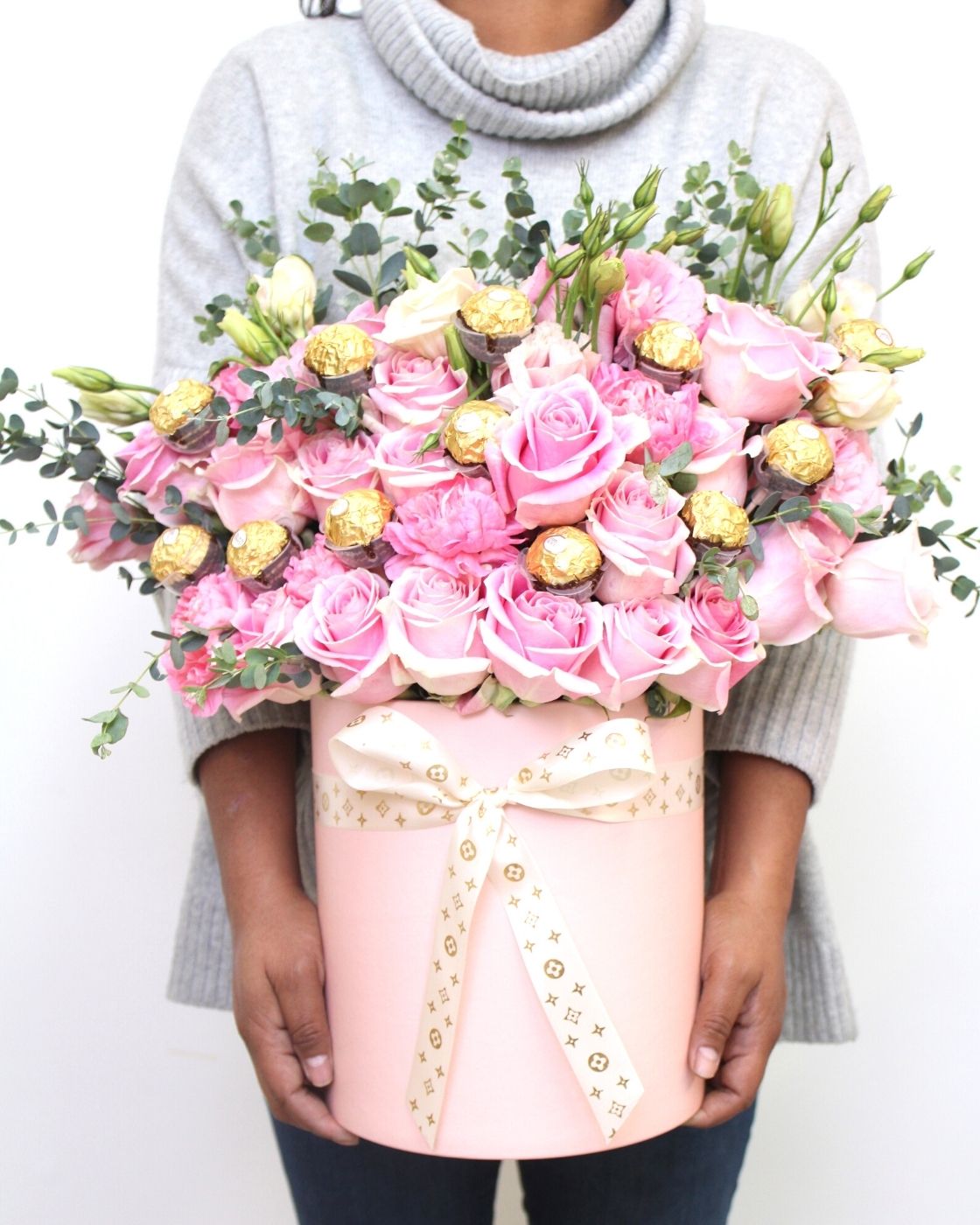 Grand Dome Pink Rose Box Arrangement