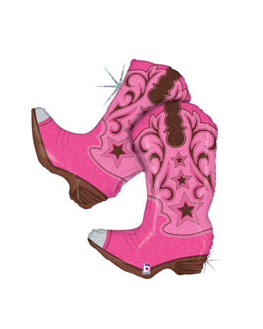 HOLOGRAPHIC PINK DANCING BOOTS (36")