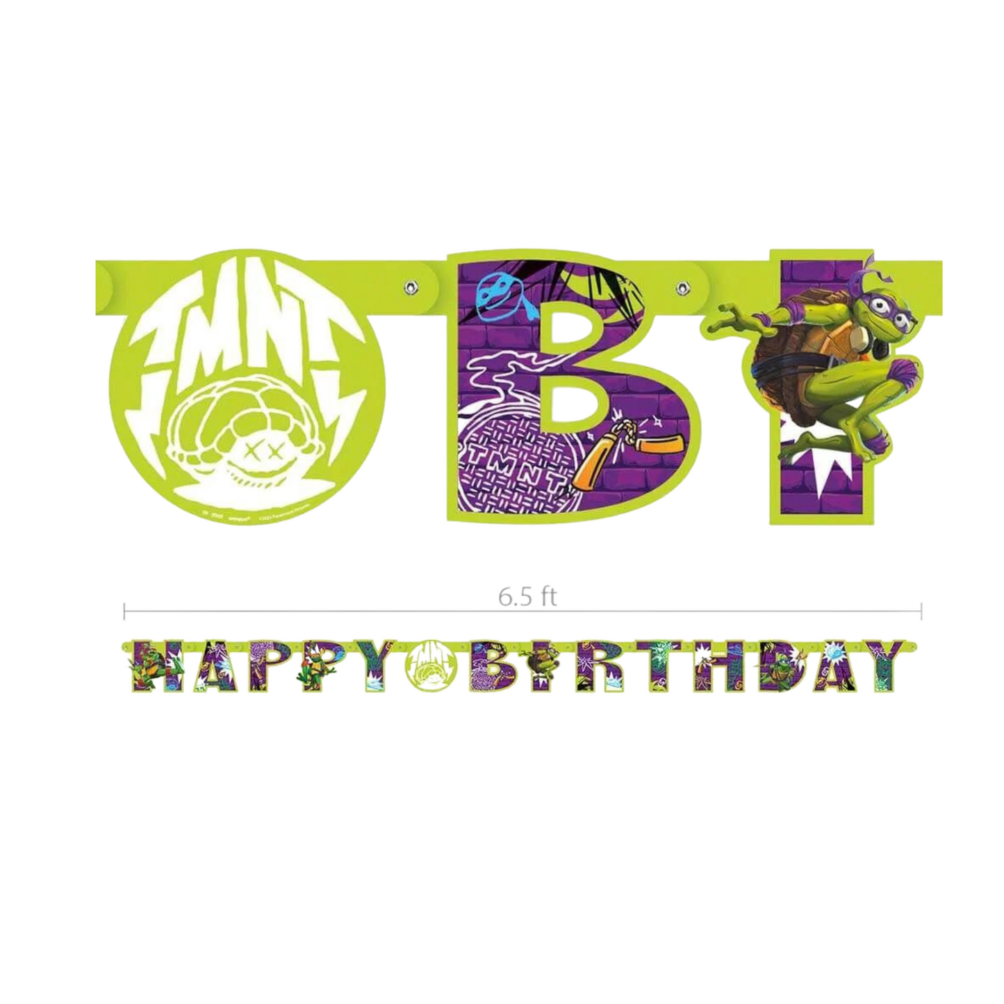 TMNT MUTANT MAYHEM HAPPY BIRTHDAY JOINTED BANNER