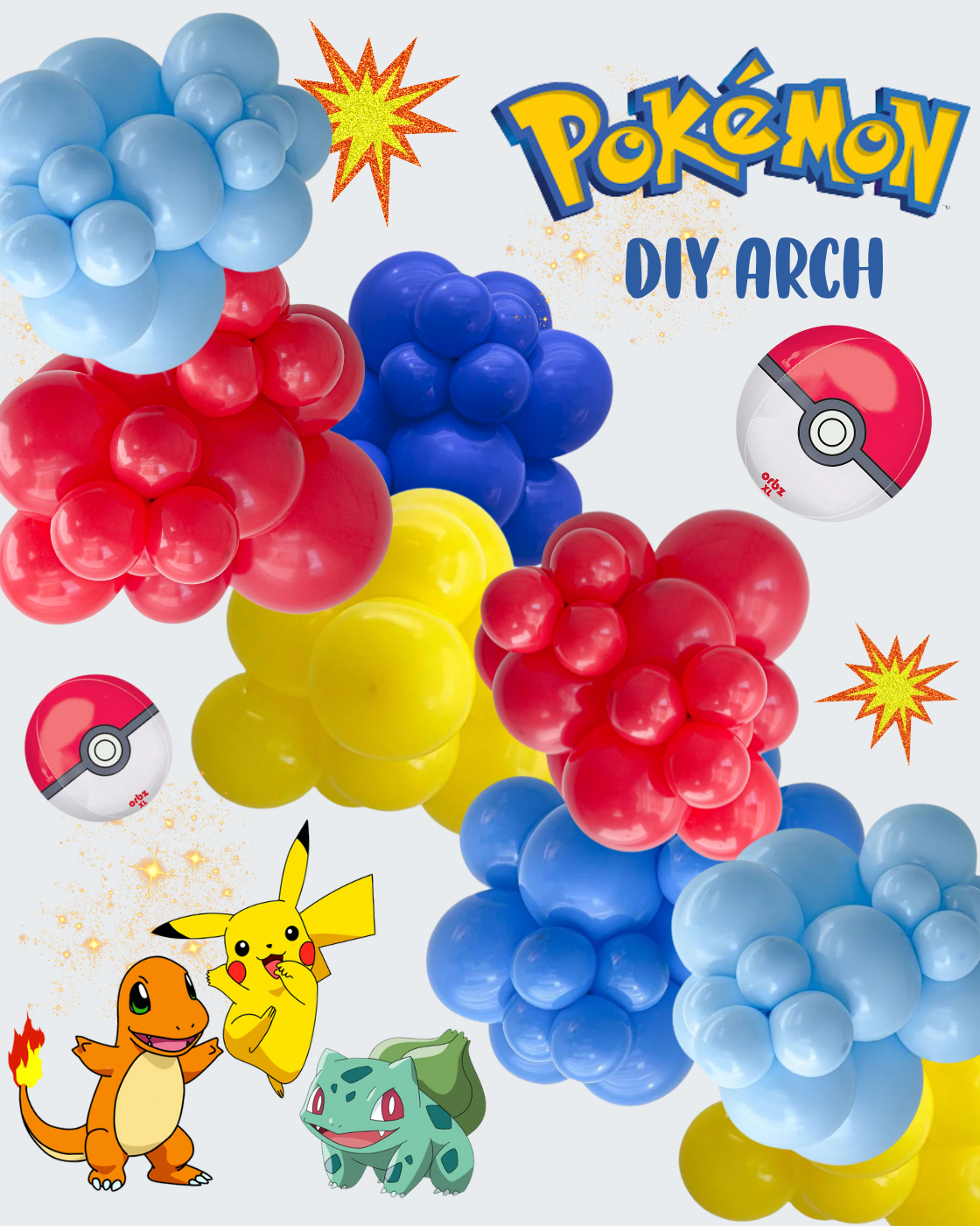 Pokemon Balloon Arch Kit Birthday Party Decorations