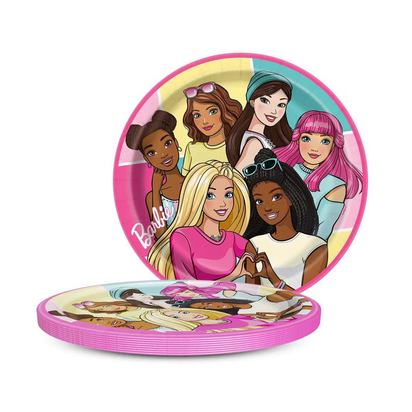 Barbie Round Dinner Plates 9"
