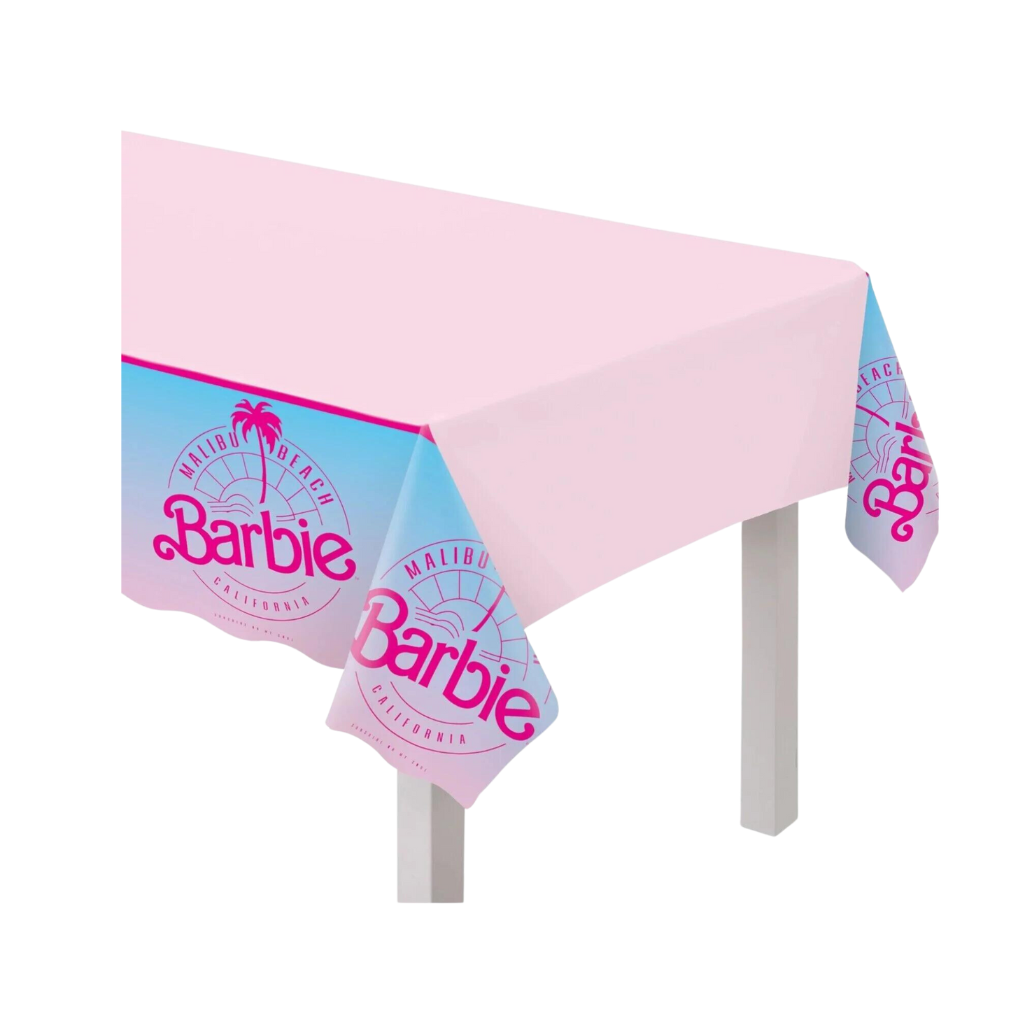 Barbie Malibu Beach Birthday Rectangular Plastic Table Cover, 1 Count