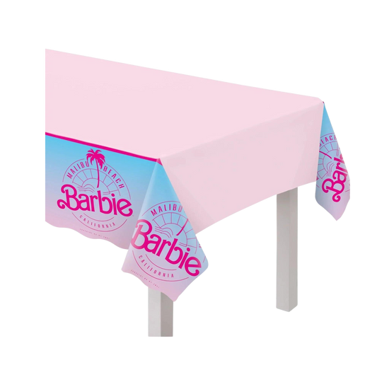 Barbie Malibu Beach Birthday Rectangular Plastic Table Cover, 1 Count