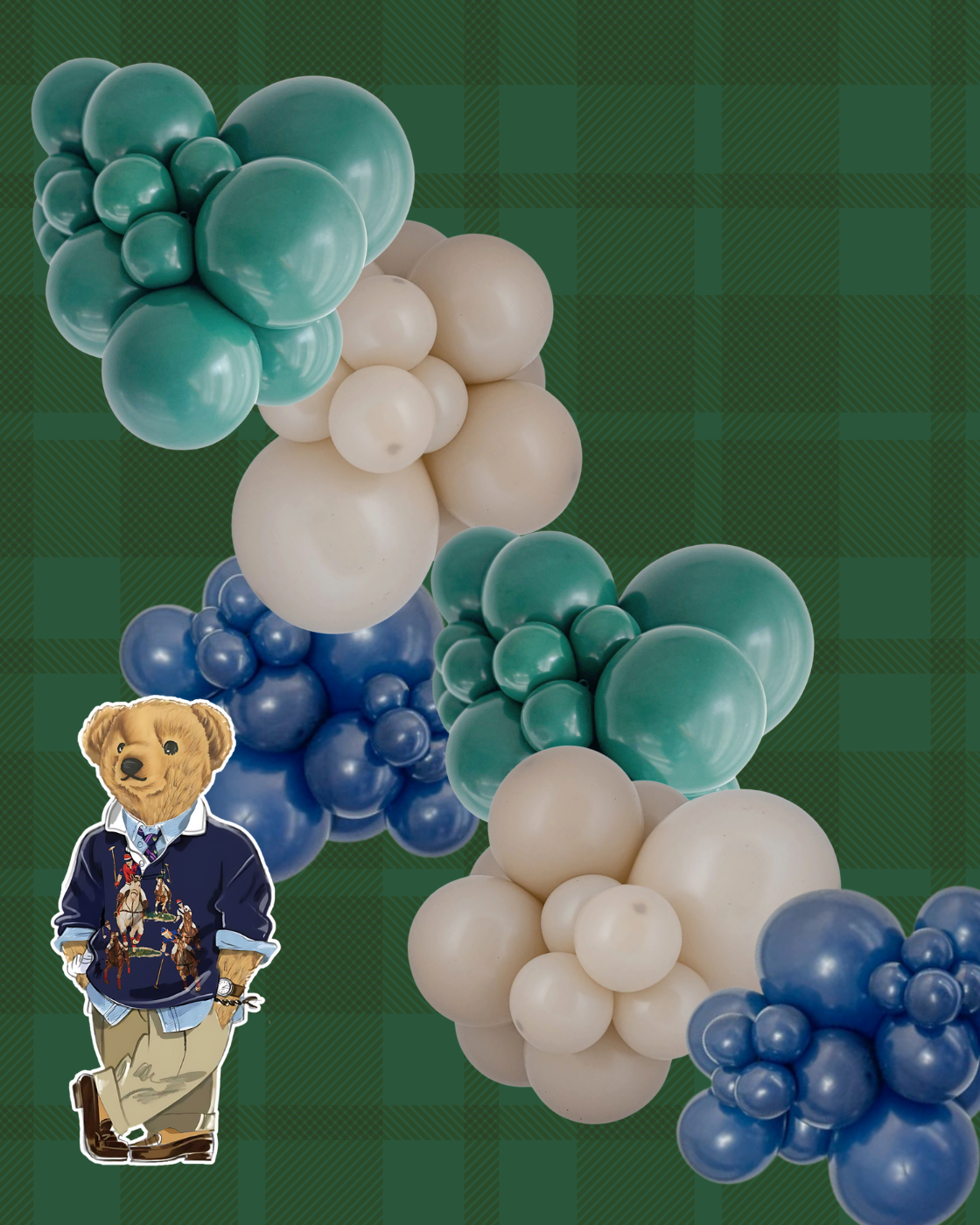 Polo Bear Balloon Arch Kit | Preppy Baby Shower Ralph Lauren Decor