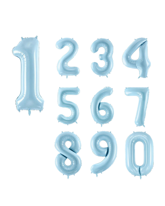 34" Mylar Baby Blue Number Balloon