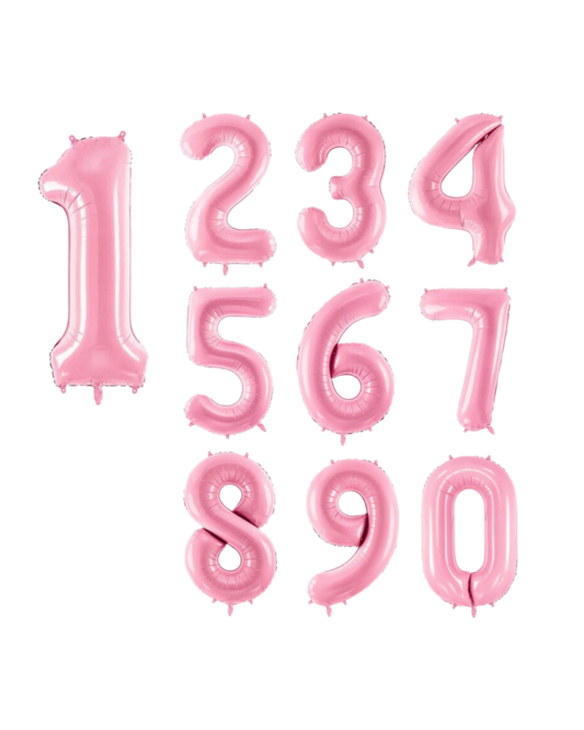 34"Mylar Pastel Pink Number Balloon