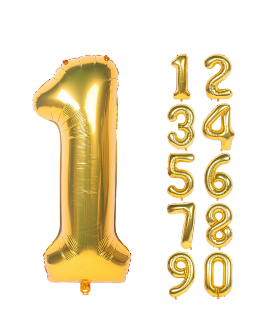 34" MYLAR GOLD NUMBER BALLOONS