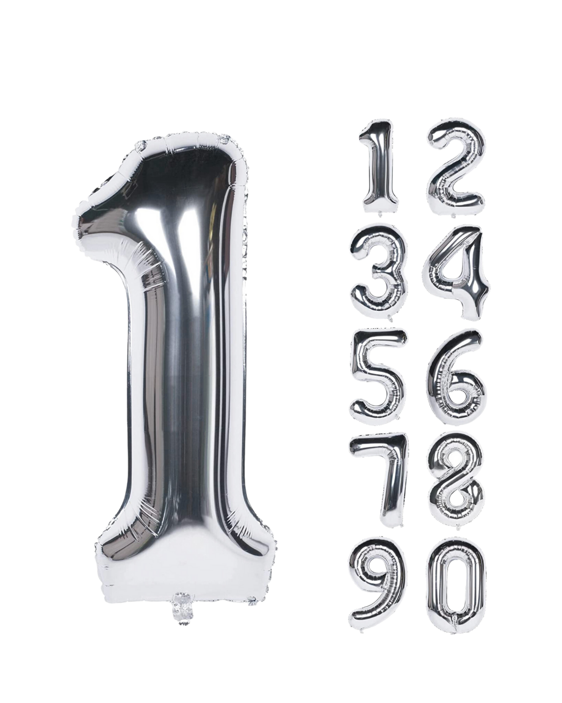 34" Mylar Silver Number Balloon