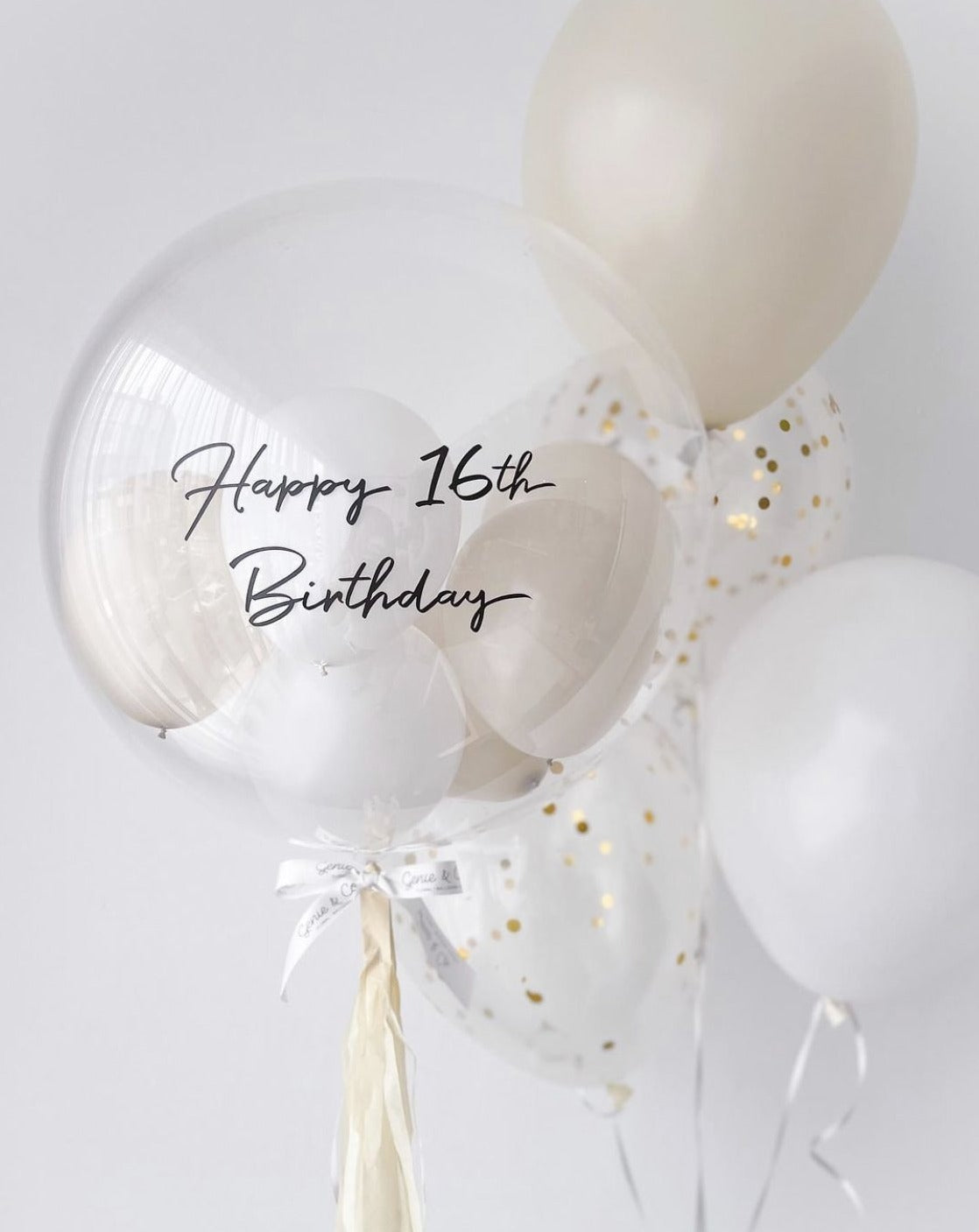 White & Stone Bubble Balloon Set