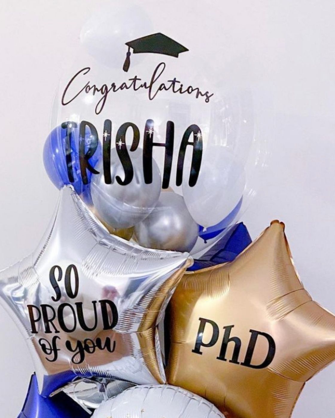 Personalized Stars Grad Helium Balloon Bundle