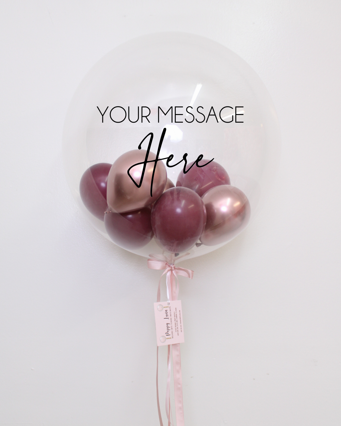 Rose Gold & Burgundy Bubble Balloon